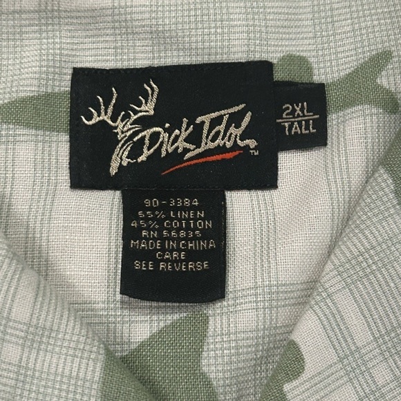 Dick Idol Men’s 2XL Tall Linen Blend Button Down Shirt - Picture 4 of 7